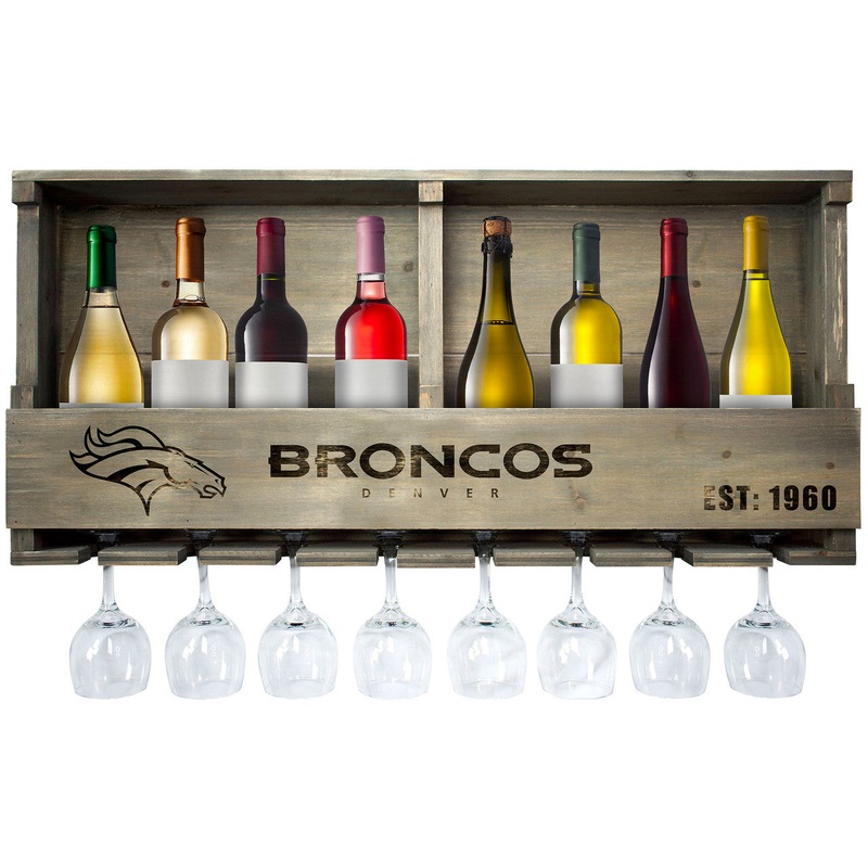 Denver Broncos Bar Shelf Reclaimed Wood