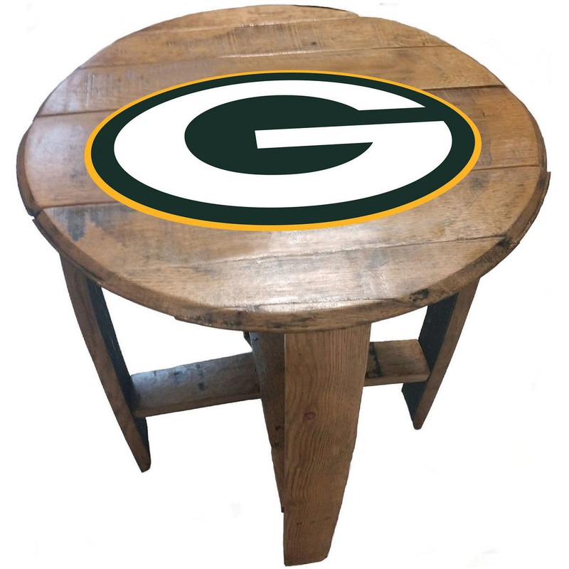 Green Bay Packers Oak Barrel Table