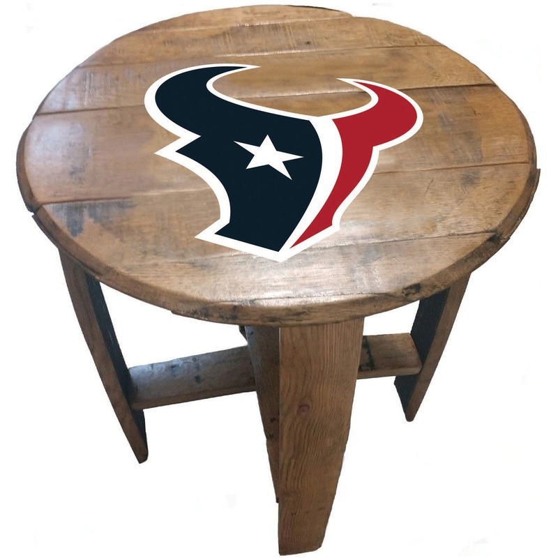 Houston Texans Oak Barrel Table