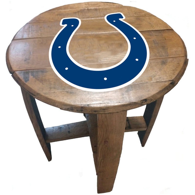 Indianapolis Colts Oak Barrel Table