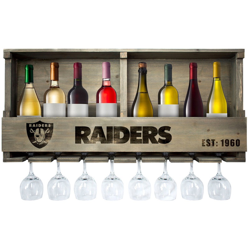 Las Vegas Raiders Bar Shelf Reclaimed Wood