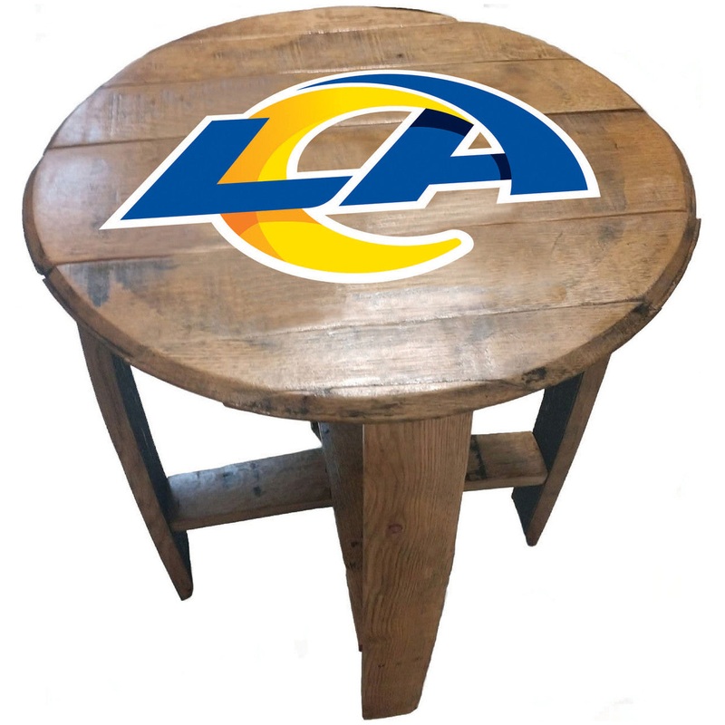 Los Angeles Rams Oak Barrel Table
