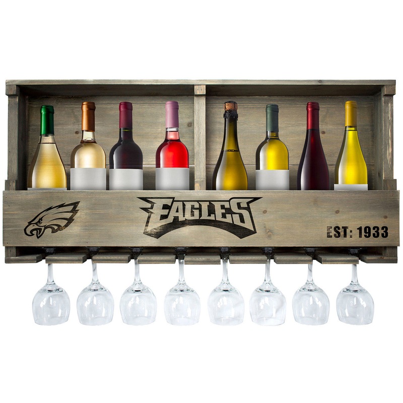 Philadelphia Eagles Bar Shelf Reclaimed Wood