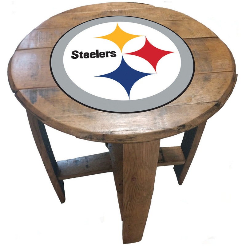 Pittsburgh Steelers Oak Barrel Table