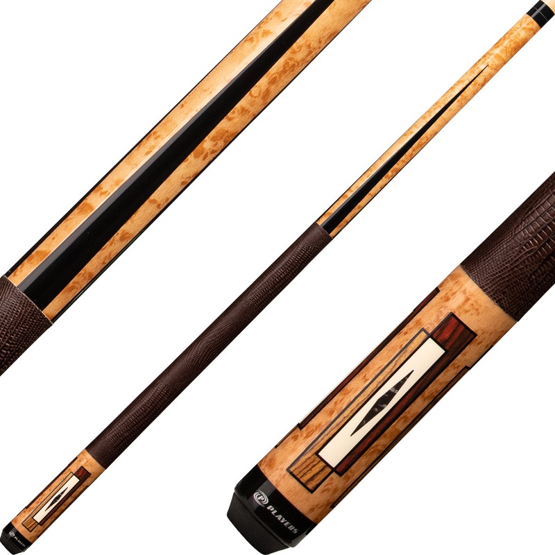 Players E2340 Exotic Series Pool Cue – Antique Maple, Cocobolo and Bocote with Black Points