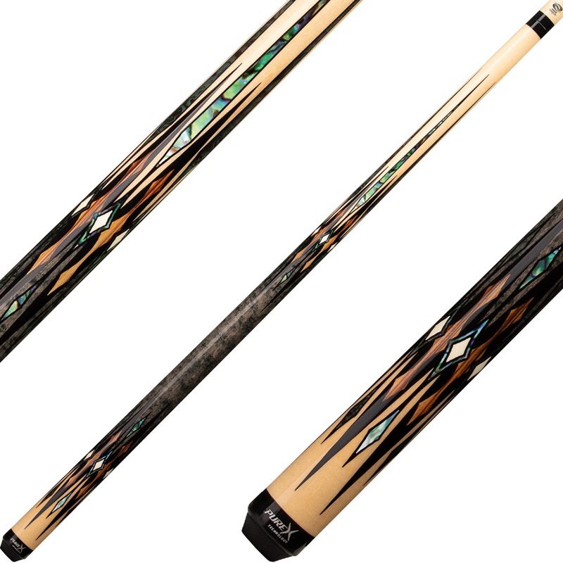 Pure X HXTE12 Cue – Natural Birdseye Maple with Zebrawood, Abalone and Bone