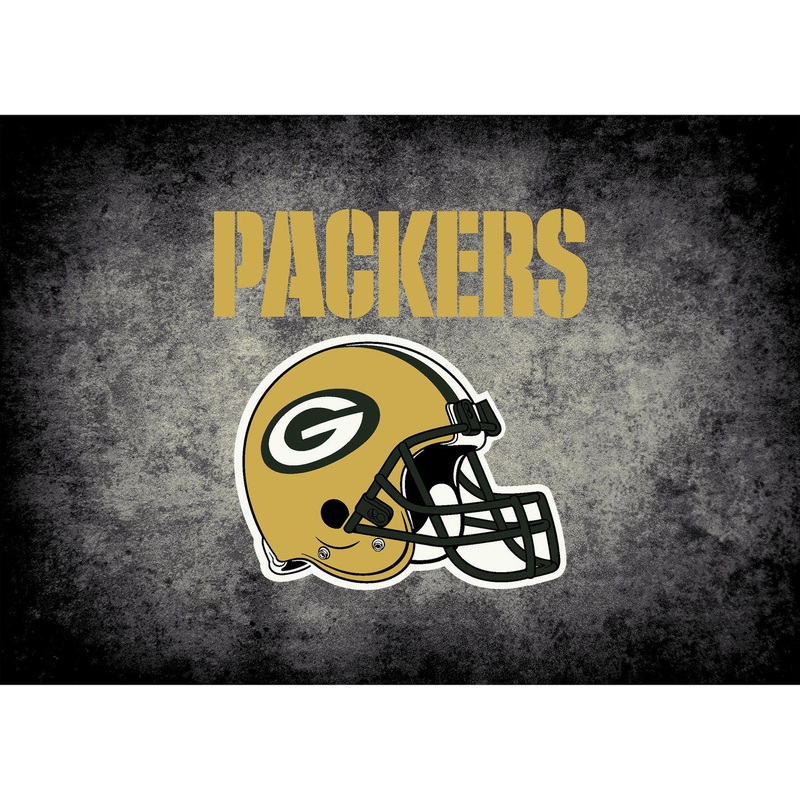 Green Bay Packers Rug Distressed