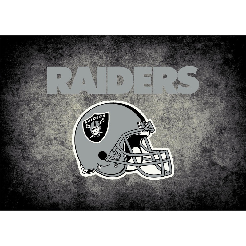 Las Vegas Raiders Rug Distressed