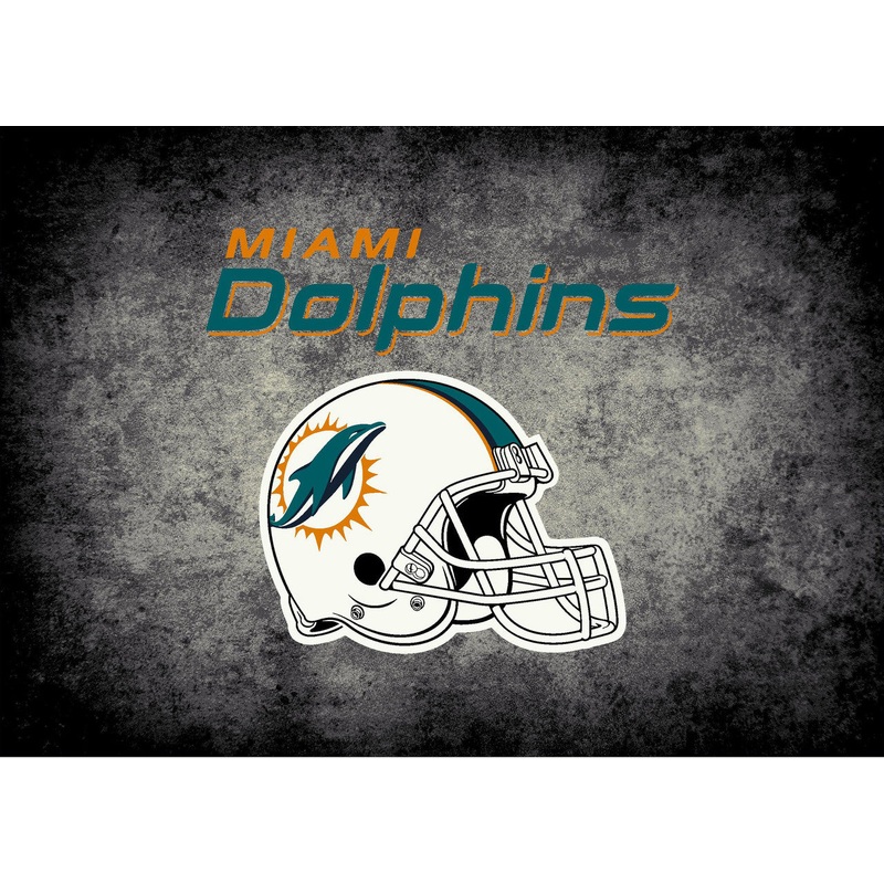 Miami Dolphins Rug Distressed