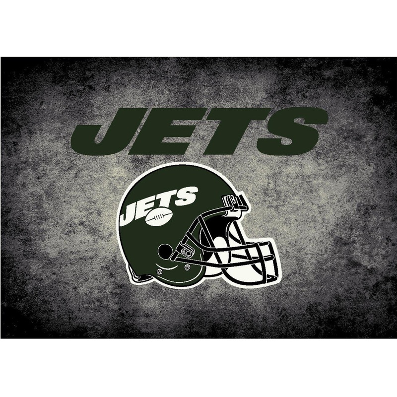 New York Jets Rug Distressed