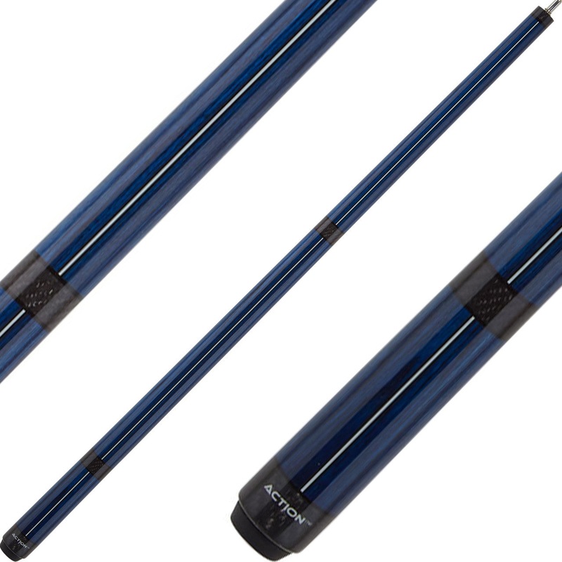 Action ACCF01 Pressed Wood Cue – Blue with White Stripe