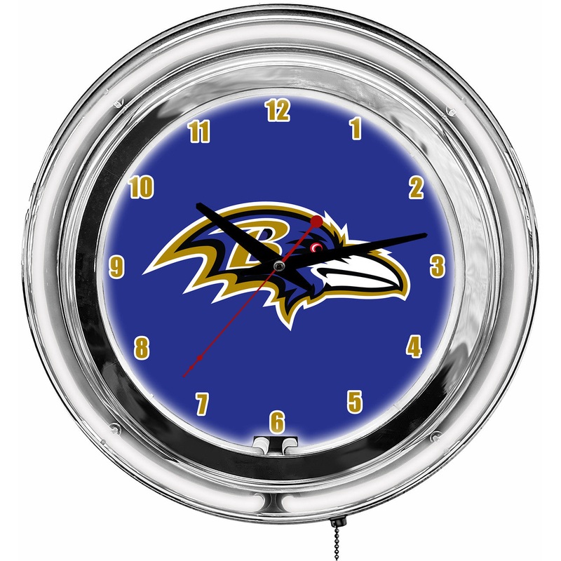 Baltimore Ravens Clock Neon 14″