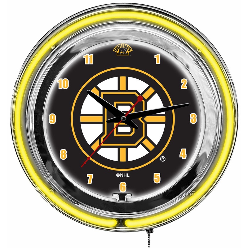 Boston Bruins Clock Neon 14″