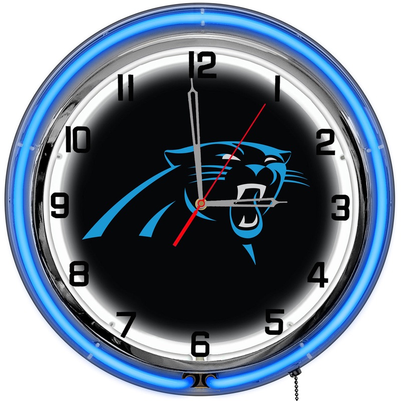 Carolina Panthers Clock Neon 18″