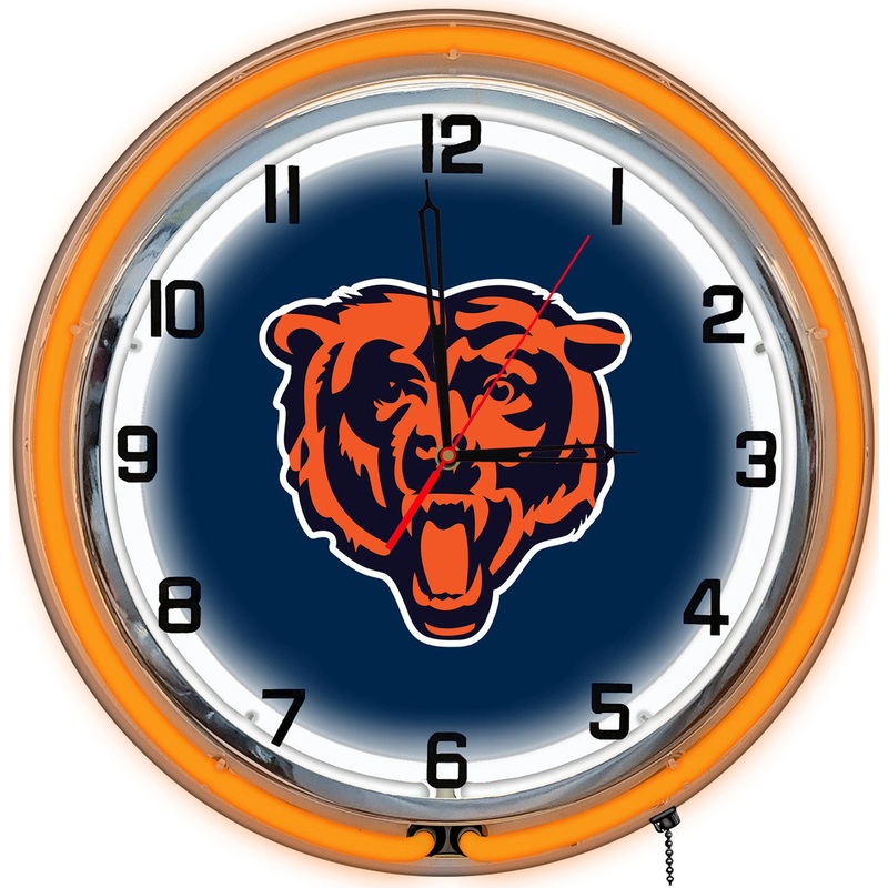 Chicago Bears Clock Neon 18″