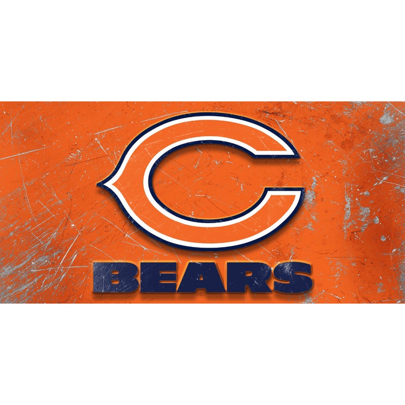 Chicago Bears Sign Glass Wall Art Logo