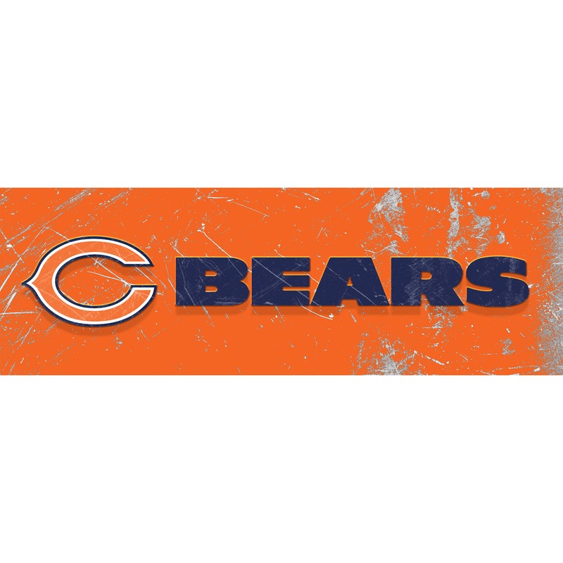 Chicago Bears Sign Glass Wall Art Team Name