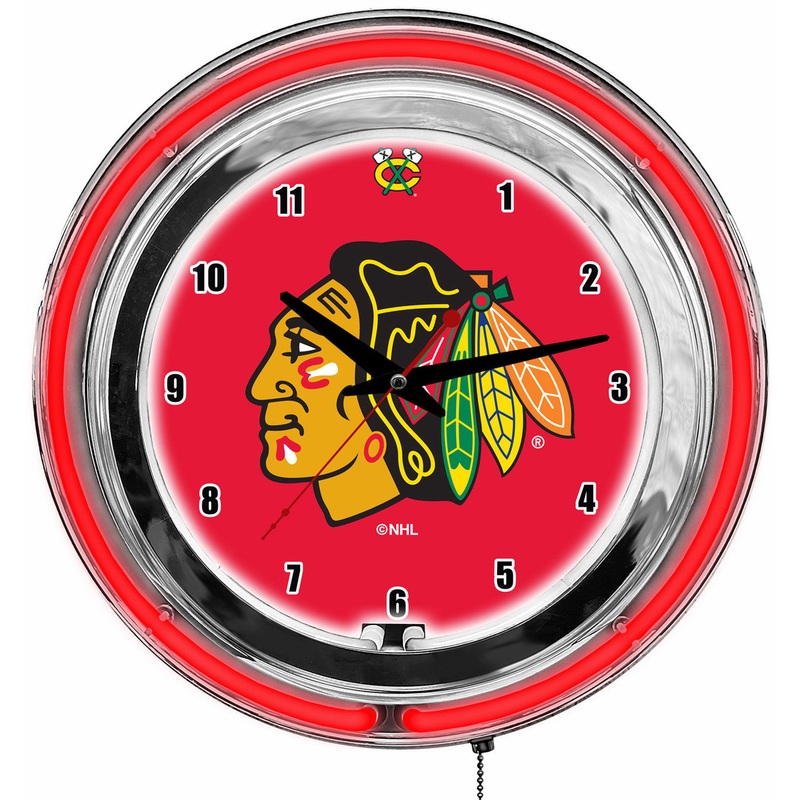 Chicago Blackhawks Clock Neon 14″