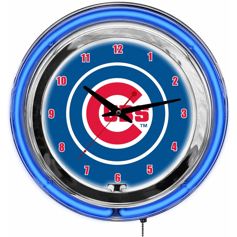 Chicago Cubs Clock Neon 14″