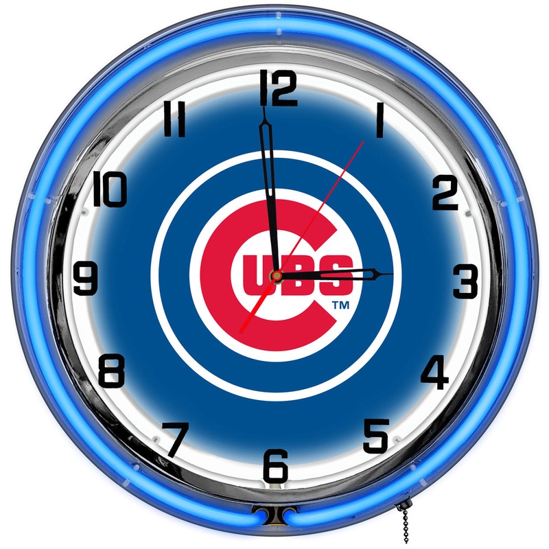 Chicago Cubs Clock Neon 18″