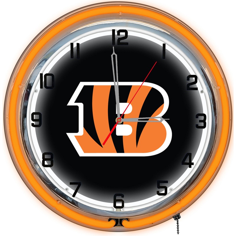 Cincinnati Bengals Clock Neon 18″