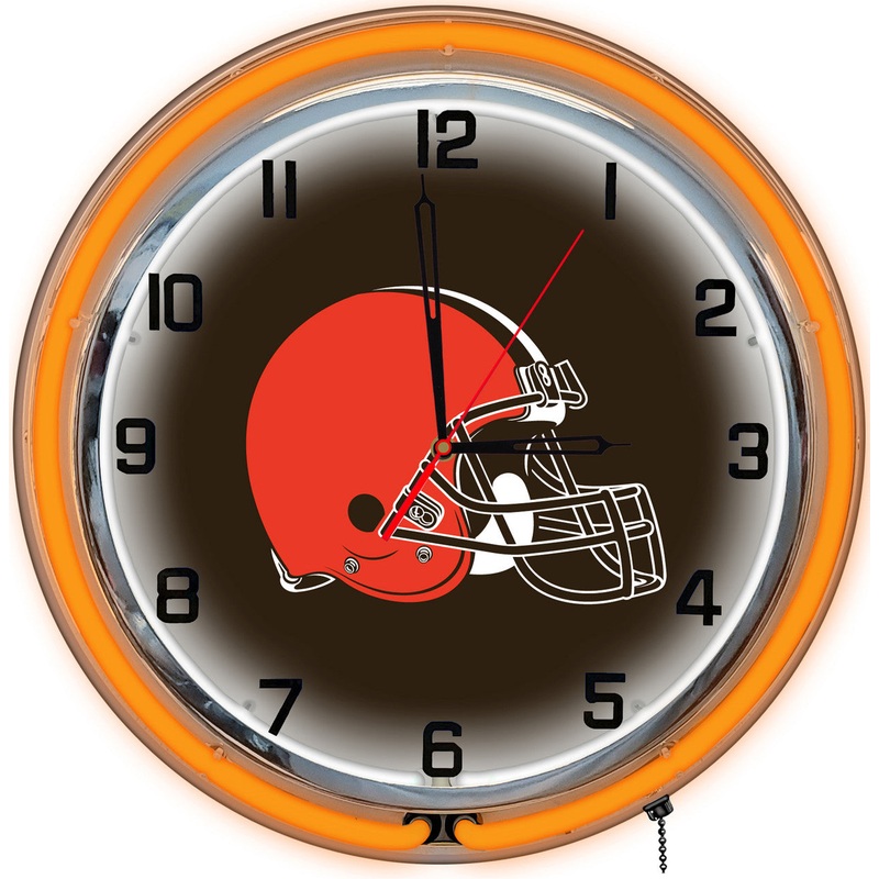 Cleveland Browns Clock Neon 18″