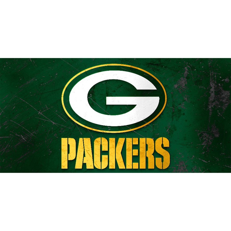 Green Bay Packers Sign Glass Wall Art Logo