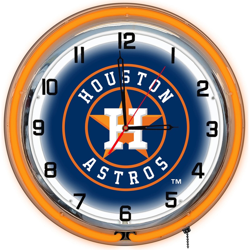 Houston Astros Clock Neon 18″