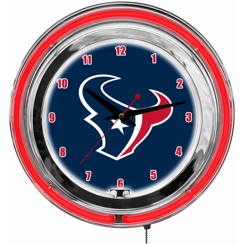 Houston Texans Clock Neon 14″