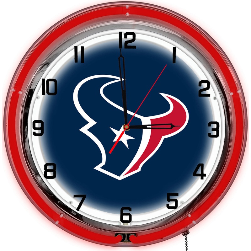 Houston Texans Clock Neon 18″