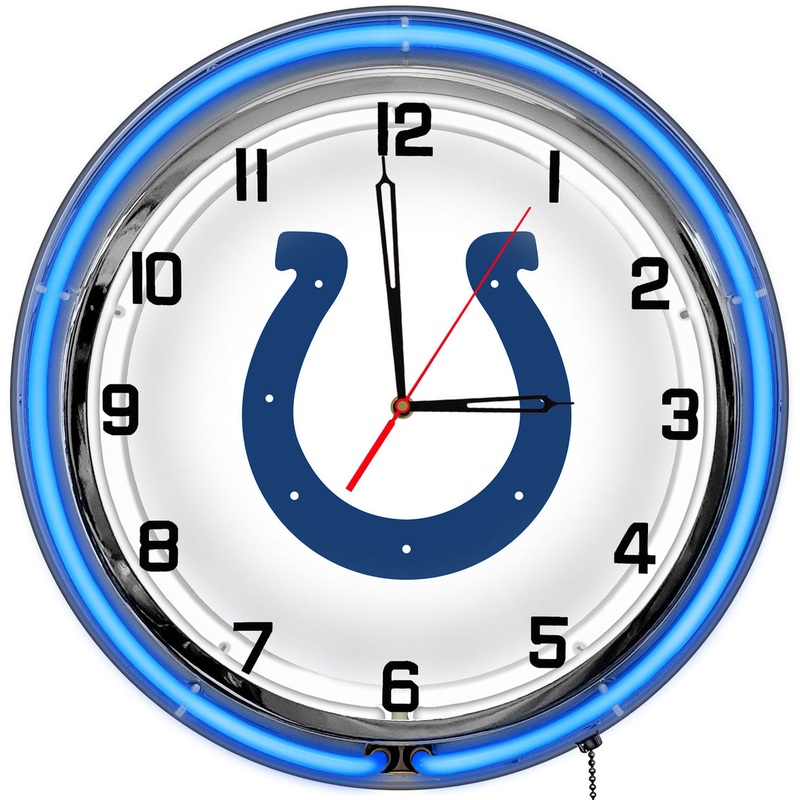 Indianapolis Colts Clock Neon 18″
