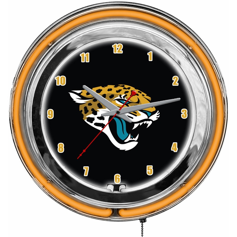 Jacksonville Jaguars Clock Neon 14″