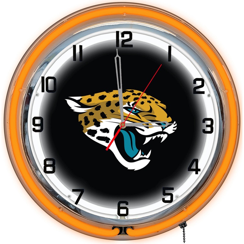 Jacksonville Jaguars Clock Neon 18″