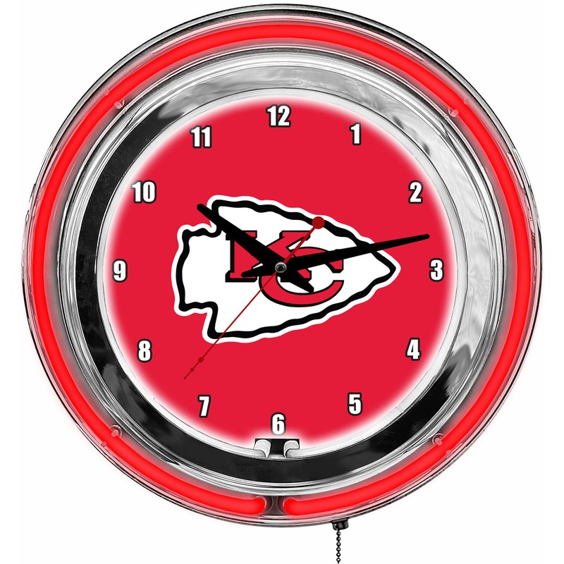Kansas City Chiefs Clock Neon 14″