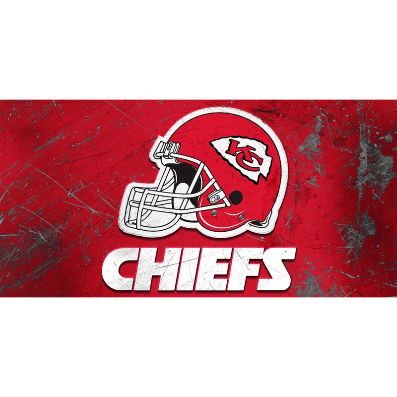 Kansas City Chiefs Sign Glass Wall Art Helmet
