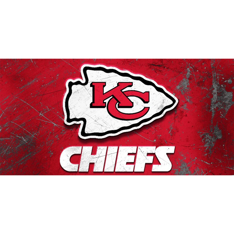 Kansas City Chiefs Sign Glass Wall Art Logo