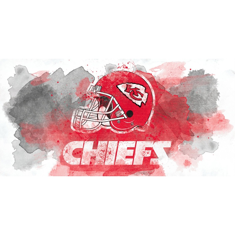 Kansas City Chiefs Sign Glass Wall Art Watercolor