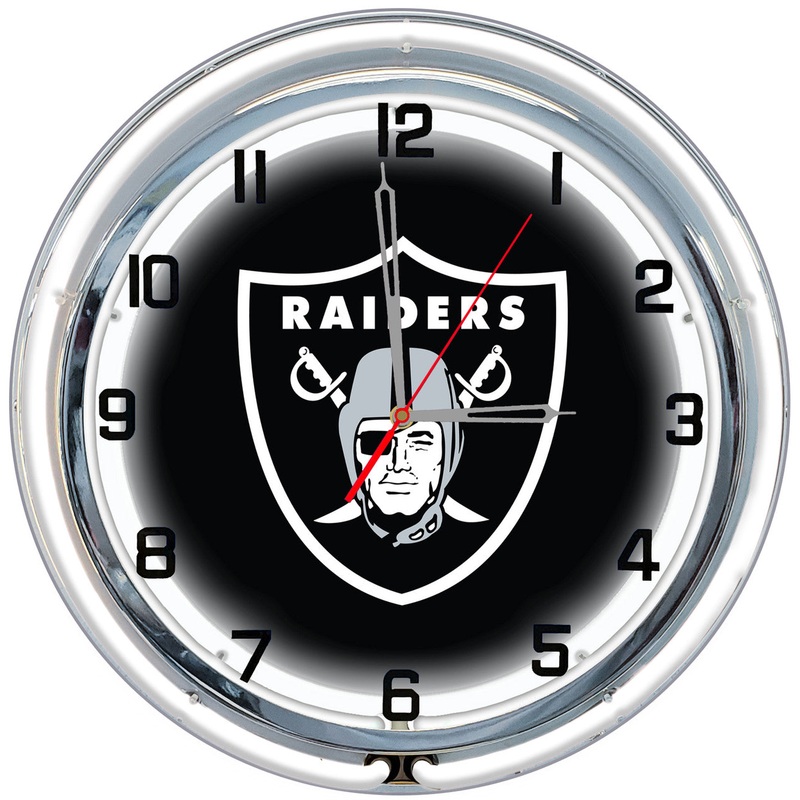 Las Vegas Raiders Clock Neon 18″