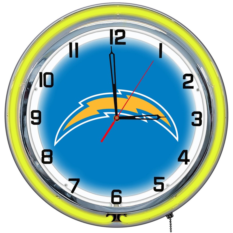 Los Angeles Chargers Clock Neon 18″