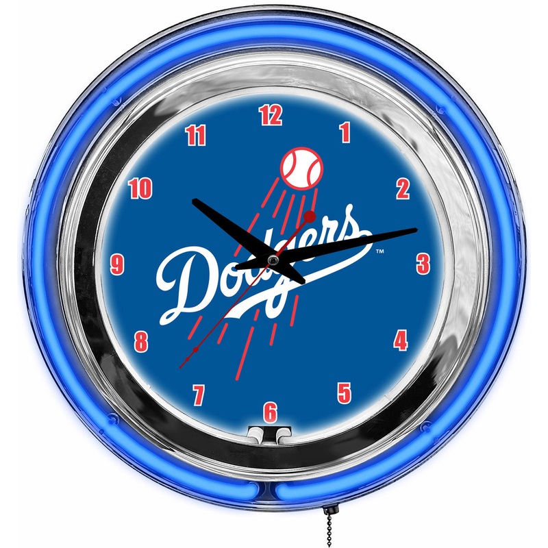 Los Angeles Dodgers Clock Neon 14″