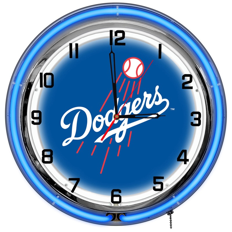 Los Angeles Dodgers Clock Neon 18″