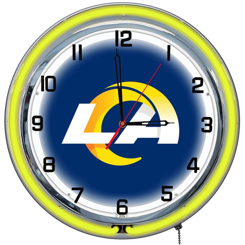Los Angeles Rams Clock Neon 18″