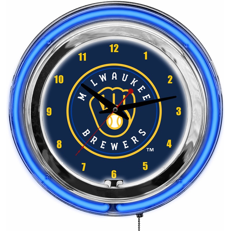 Milwaukee Brewers Clock Neon 14″