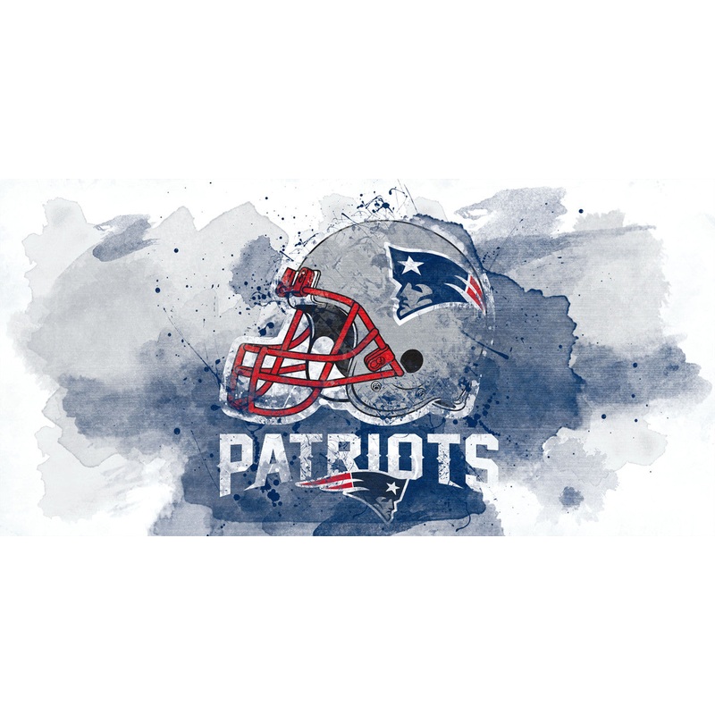 New England Patriots Sign Glass Wall Art Watercolor