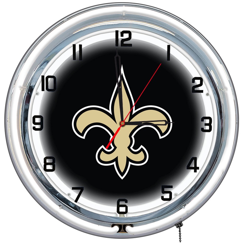 New Orleans Saints Clock Neon 18″