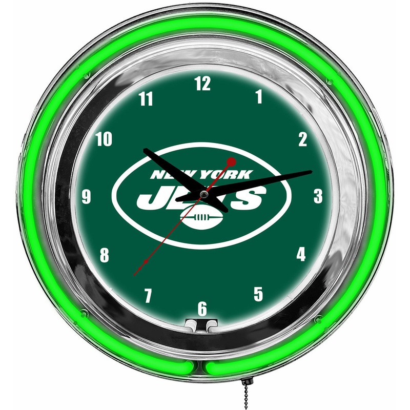 New York Jets Clock Neon 14″