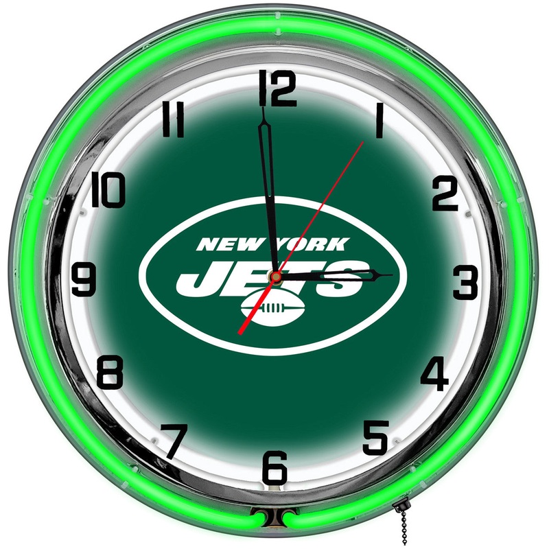 New York Jets Clock Neon 18″