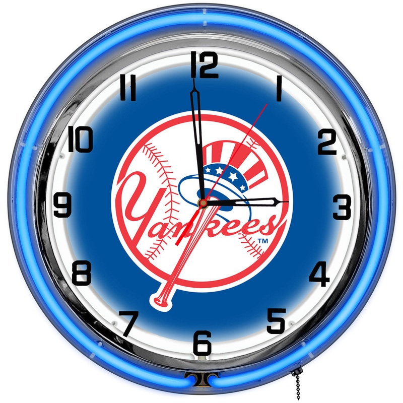New York Yankees Clock Neon 18″