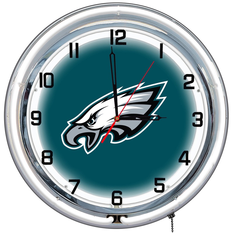Philadelphia Eagles Clock Neon 18″