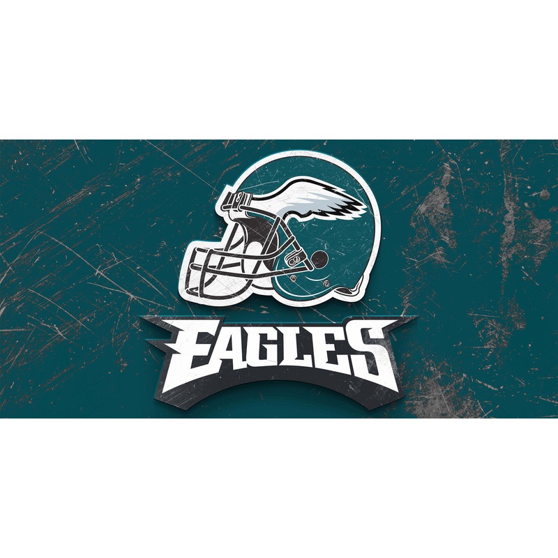 Philadelphia Eagles Sign Glass Wall Art Helmet